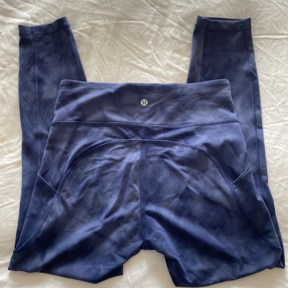Lily lemon size 8, tie dye blue 7/8 leggings with side pockets